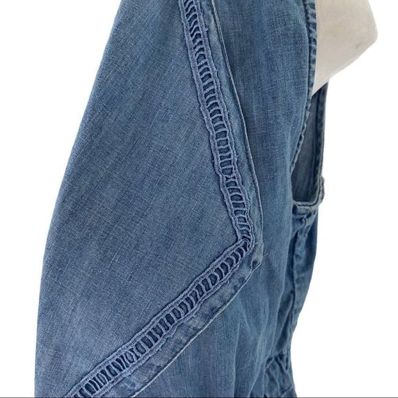 Max jeans denim jean vest drawstring waist blue M - Picture 2 of 6